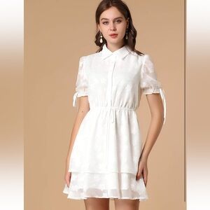 Allegra K white floral dress
